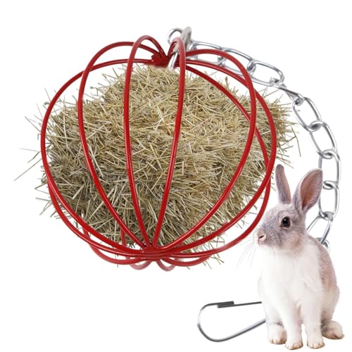 Heuspender für Kaninchen | Heuständer für Nagetierkäfig | Kugel D Futterball Spielzeug zum zum Aufhängen Hänger Spender Zubehör für Chinchilla und Hamster von Glugahrif