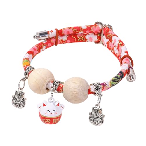 Katzenhalsband – Halsband für Katzen, Glöckchen, Zedernperlen, verstellbare Schnalle, Einheitsgröße, für Rassen, klein, mittel, groß, Dressur, Haus, Garten, Spaziergang, Reise von Glugahrif
