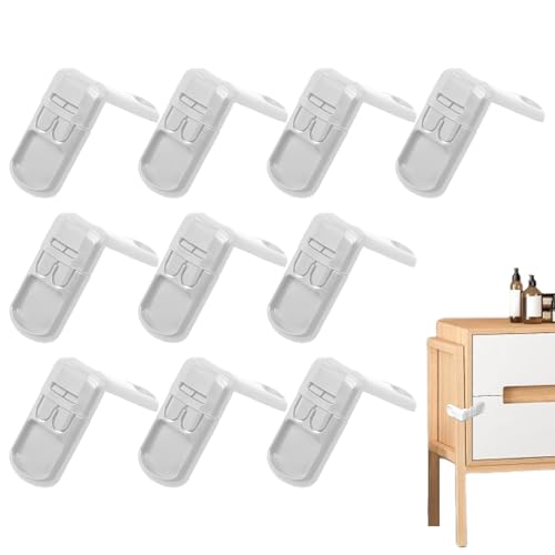 Kindersicherung Schloss | Kindersichere Schubladenverriegelungen - 10 Stück Kindersichere Schubladensicherungen für Haushalt Küche Möbel Schubladen Kühlschrank Vorratsschrank Kindersicherung Schloss | Kindersichere Schubladenverriegelungen - 10 Stück Kindersichere Schubladensicherungen für Haushalt Küche Möbel Schubladen Kühlschrank Vorratsschrank von Glugahrif