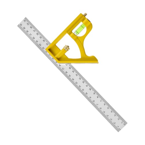 Kombinationswinkelmaß | Einstellbarer Kombinationswinkel mit Lineal und Maßstab - Präzisionswerkzeug für Bauarbeiten Fliesenverlegung und Modernisierung im Hausbau von Glugahrif