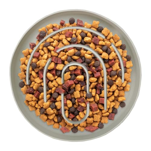 Langsames Fütterungsschüssel für Katzen, Anti-Glouton-Futterstation für Trockenfutter | Runder Teller rutschfest für Innen Wohnzimmer Balkon Schlafzimmer Langsames Fütterungsschüssel für Katzen, Anti-Glouton-Futterstation für Trockenfutter | Runder Teller rutschfest für Innen Wohnzimmer Balkon Schlafzimmer von Glugahrif