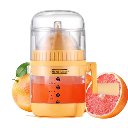 Manuelle Obstpresse – tragbare Zitruspresse mit Ausgießer | Tragbarer Frucht-Entsafter mit Ausgießer für Orangen, Grapefruits und Granatäpfel von Glugahrif
