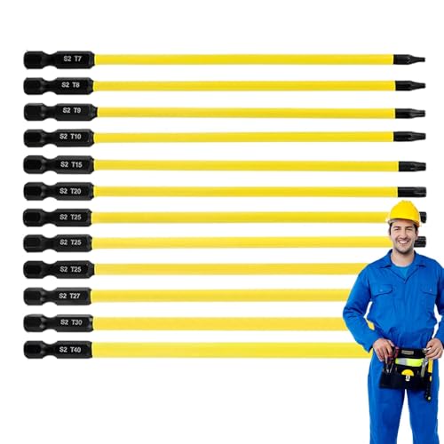 Pflaumenblüten-Schraubendreher-Bit, Sicherheits-Torx-Bit | 12-teiliges magnetisches Schraubendreher-Set | Professioneller Ersatz für hochfeste Werkzeuge für den Wartungsmotor von LKWs von Glugahrif