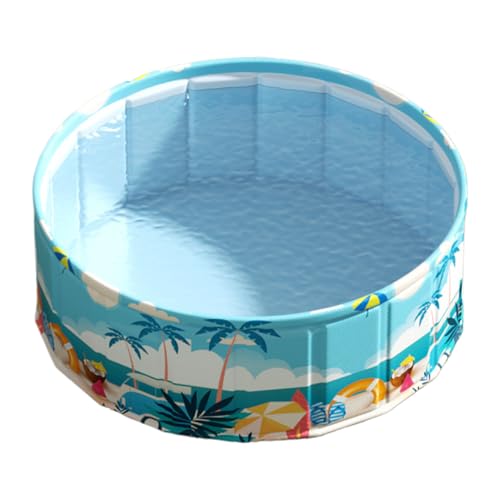 Planschbecken Groß, Faltbarer Schwimmbecken Rund Swimmingpool, Nicht Aufblasbarer Outdoor Kinderpool Pool PVC Druckfeste Platte Hoher Dichte Segregation Dünnwandiger Geeignet Für Familiepool, von Glugahrif