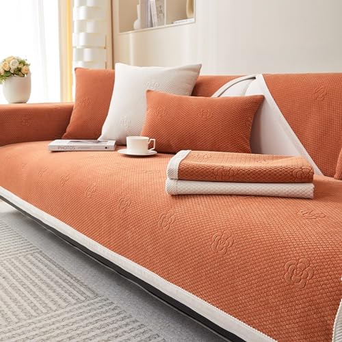 Gluhbirnen Couchschoner, Sofadecke rutschfest, Sofaschoner, Couch Bezüge, Hund Katze Sofa Überwurf Sofaschutz, Sofa Schoner, Sofadecken für Sitzfläche, Orange, 70 * 120CM von Gluhbirnen