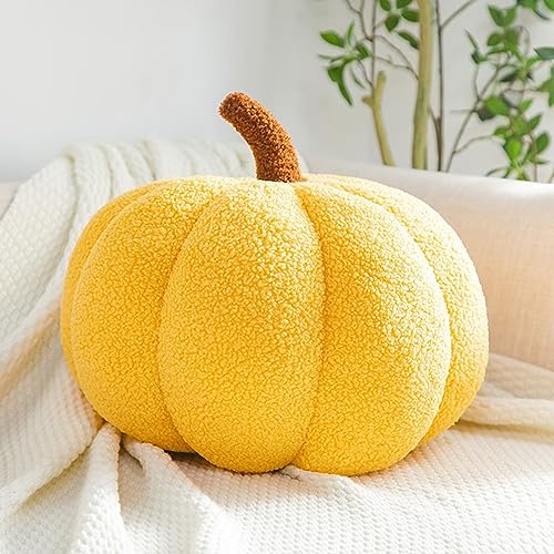 Gluhbirnen Kürbis Überwurfkissen, Kürbis Deko, Kürbiskissen Schlafzimmer Dekoration Dekoration, kürbis Kissen, Halloween deko, Partybevorzugung, 30cm, Gelb von Gluhbirnen