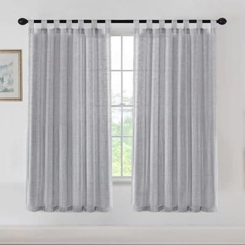 Gluhbirnen Outdoor Vorhang Wasserdicht, Balkon Gardinen, Outdoor Vorhänge, Vorhang Balkon, Gardinen mit Ösen, Terrasse Vorhänge, Grau, 160 * 132CM, 2er Set von Gluhbirnen