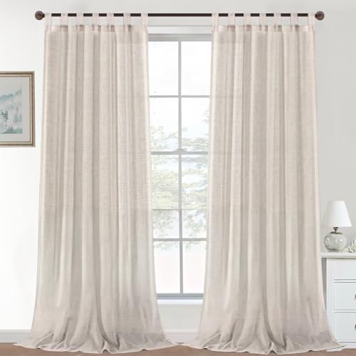 Gluhbirnen Outdoor Vorhang Wasserdicht, Balkon Gardinen, Outdoor Vorhänge, Vorhang Balkon, Gardinen mit Ösen, Terrasse Vorhänge, Leinen, 274 * 132CM, 2er Set von Gluhbirnen