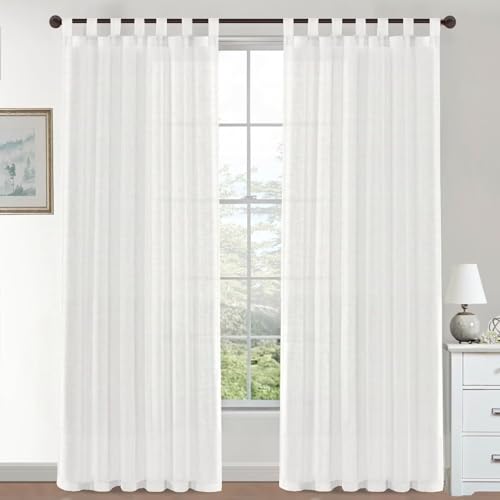 Gluhbirnen Outdoor Vorhang Wasserdicht, Balkon Gardinen, Outdoor Vorhänge, Vorhang Balkon, Gardinen mit Ösen, Terrasse Vorhänge, Weiß, 241 * 132CM, 2er Set von Gluhbirnen