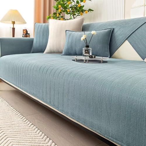Gluhbirnen Sofa Überwurfdecke, Sofa Überzug, Sofadecken für Sitzfläche rutschfest, Überwurfdecken für Sofa, Fischgrätenstruktur, Hund Katze Sofa Überwurf Sofaschutz, Dunstblau, 110 * 180CM Gluhbirnen Sofa Überwurfdecke, Sofa Überzug, Sofadecken für Sitzfläche rutschfest, Überwurfdecken für Sofa, Fischgrätenstruktur, Hund Katze Sofa Überwurf Sofaschutz, Dunstblau, 110 * 180CM von Gluhbirnen