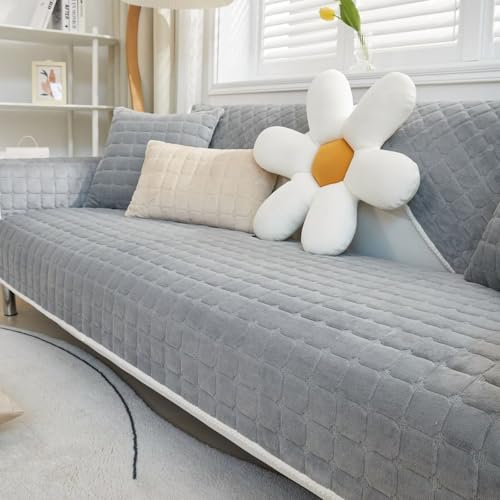 Gluhbirnen Sofa Überzug l Form, Sofadecken für Sitzfläche, Sofabezug 1 2 3 4 Sitzer, Weiche Chenille Couch Überzug, Überwurfdecken für Sofa, SofaDecke Überwurf, Dunkelgrau, 70 * 150CM von Gluhbirnen
