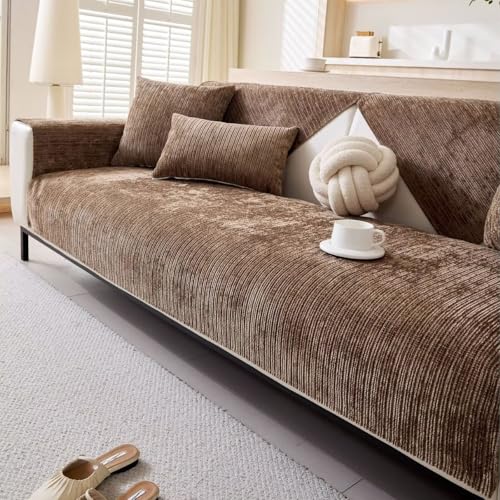 Gluhbirnen Sofadecke, Sofadecken Für Sitzfläche, Sofaschoner rutschfest, Sofa Überzug, Chenille Sofabezug l Form, Sofa Überwurfdecke, Couch Bezug, Couch Decke, Dunkelbraun, 70 * 180CM Gluhbirnen Sofadecke, Sofadecken Für Sitzfläche, Sofaschoner rutschfest, Sofa Überzug, Chenille Sofabezug l Form, Sofa Überwurfdecke, Couch Bezug, Couch Decke, Dunkelbraun, 70 * 180CM von Gluhbirnen