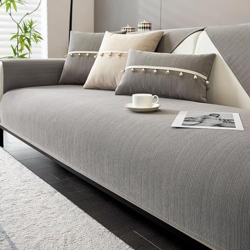 Gluhbirnen Sofadecken für Sitzfläche, Sofa Überzug, Sofadecke rutschfest, Sofaschoner Sitzfläche, Decke für Sofa Sitzfläche, Couch Schoner Auflage, Grau, 70 * 150CM von Gluhbirnen