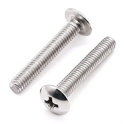 M4-0,7 x 16 mm (80 Stück) Halsspannkopf-Maschinenschrauben, Linsenkopfschrauben, 304 Edelstahl 18/19, Vollgewinde, TV-Schrauben, Verbindungsschrauben, Pilzkopf, niedriges Profil von Glvaner