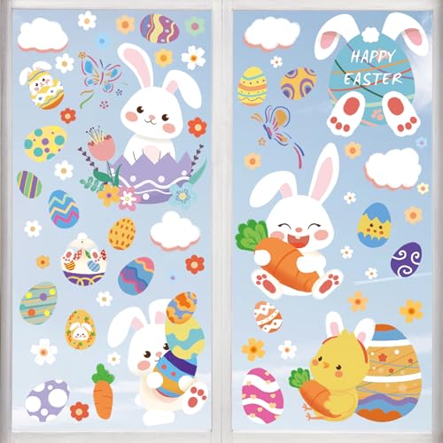 Glvomazty 9 Stück Fensterbilder Ostern Selbstklebend, Fensterbilder Ostern Kinder Fenstersticker Ostern Fensterbilder Wiederverwendbar, PVC, Beidseitiger Druck Glvomazty 9 Stück Fensterbilder Ostern Selbstklebend, Fensterbilder Ostern Kinder Fenstersticker Ostern Fensterbilder Wiederverwendbar, PVC, Beidseitiger Druck von Glvomazty