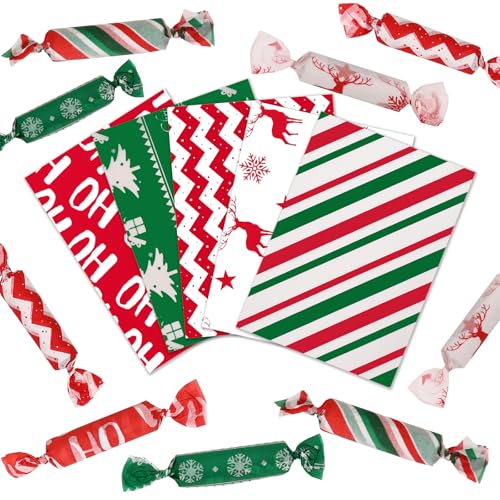 Weihnachtliche Süßigkeitenverpackungen, Karamell-Schokoladenverpackung, Tücher, Weihnachten, fettdicht, verdrehtes Wachs, hausgemachtes Geschenkpapier für Süßigkeiten, Verpackungen, Weihnachten von GlyinnHe
