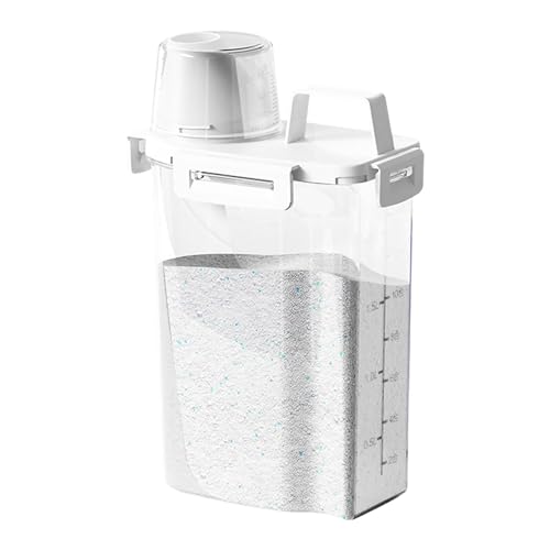 GmeDhc 1 Stück Waschmittel Aufbewahrung, 2500ML Waschmittelbehälter, Waschpulver Aufbewahrungsbox, Waschmittel Spender, Waschmittelbox für Pulver von GmeDhc