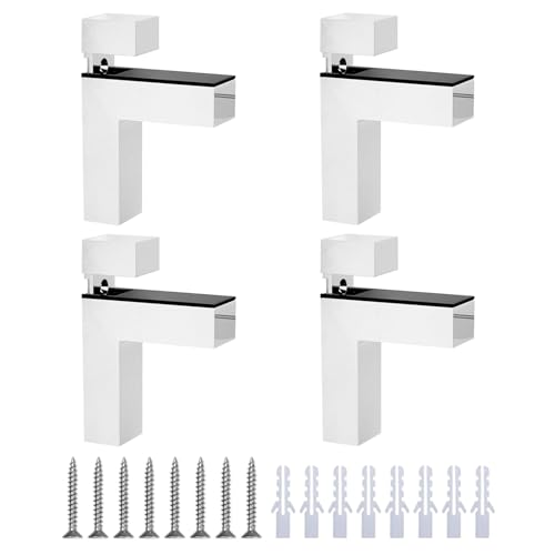 GmeDhc Glasklemme, 4 Stück Glasklemme Edelstahl, Gebürstet fertig, Klemmhalter Glas für 3-25MM Dickes Glas, Glasklemmhalter für Balustrade Treppe Handlauf, Silber von GmeDhc