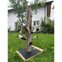 Rustikaler Weinhalter Aus Schwemmholz | Handgemachter Flaschenständer Für 6 Flaschen Unikat Naturholz Deko Mit Versiegelung von Gmiadlichwithlove