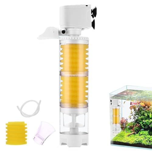 Aquarium Innenfilter – 3-in-1 Biochemischer Schwammfilter – Filterpumpe Für Sauerstoffanreicherung, Wasserzirkulation, Reinigung – Einstellbar Für 40–80 Cm Fischbecken, Leise, Leistungsstark von Gmokluytw