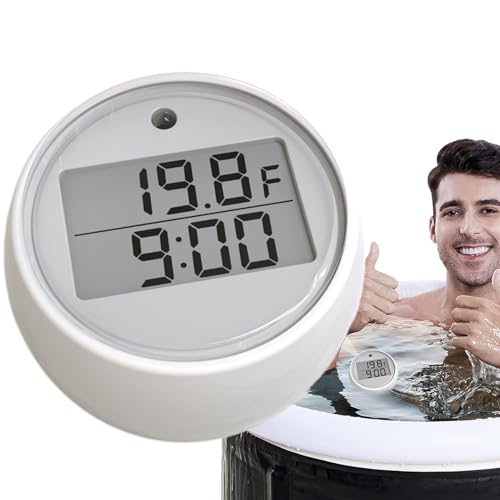 Eisbad Thermometer – Schwimmendes Wasserdichtes Temperaturmessgerät Mit HD Anzeige | Kaltwasserbecken Thermometer Für Sport Regeneration | Sofortige Genaue Messung Bereich -35℃~70℃ | Zubehör Timer von Gmokluytw