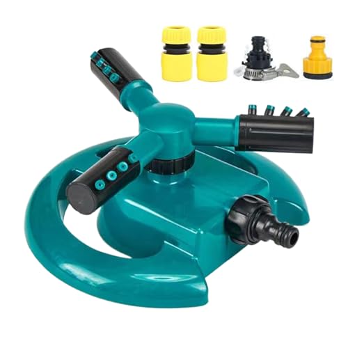 Gartensprinkler - Automatische Rotary Sprinkler | Einstellbar 360 ° Rasensprinkler 15-45 ° | Multi-Wasserdispersionsdüse | Bewässerung Gewächshaus Gemüse Patch Rasen von Gmokluytw