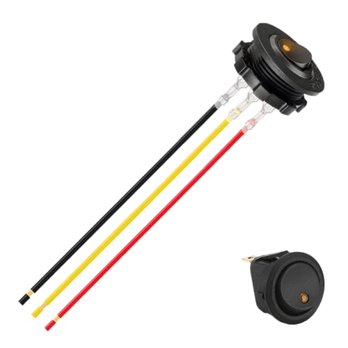 Gmokluytw 12V Taster,3-Poliger RV-Taster - 12V Rote LED-Beleuchtung Mit Vorverdrahtetem Kabel Für LKW-Pumpe Wohnmobilheizung Boot Auto 28 mm Bohrloch Gmokluytw 12V Taster,3-Poliger RV-Taster - 12V Rote LED-Beleuchtung Mit Vorverdrahtetem Kabel Für LKW-Pumpe Wohnmobilheizung Boot Auto 28 mm Bohrloch von Gmokluytw