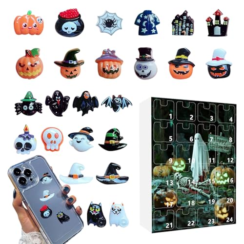 Gmokluytw Adventskalender Halloween mit Countdown - Gruselige Regaldekoration Statue, Harzfiguren Advent Halloween 24 Tage für Schreibtisch Schreibtisch Dekoration Haus Party von Gmokluytw