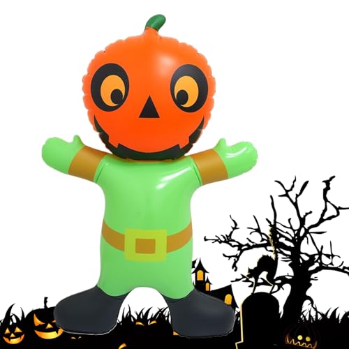 Gmokluytw Aufblasbare Halloween Dekoration Kürbis | PVC Gruseliger Feiertag Aufblasbarer Kürbismann,Festliche Atmosphäre Deko Für Wohnzimmer Rasen Garten Terrasse Innenhof von Gmokluytw