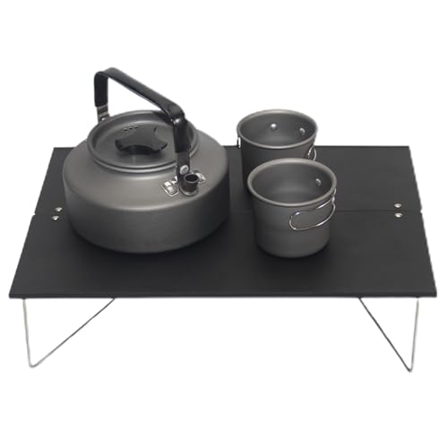 Gmokluytw Campingtisch-tragbarer Faltaluminiumtisch-Leichter kompakter Außenschreibtisch zum Wanderweg-EIN Sekundenfalt-Design für einfache Lagerung-Mini-Picknick-Oberflächenzelt BBQ Fishing Trekking von Gmokluytw