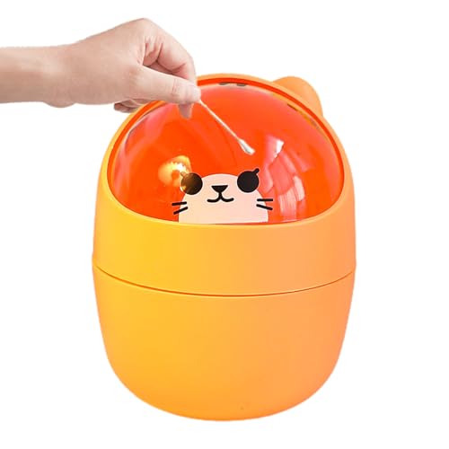 Gmokluytw Desktop-Mülleimer – Tischabfalleimer Mit Deckel | Kompakter Aufsatzbehälter Für Schreibtisch | Abfalleimer Für Büro, Küche, Schlafzimmer, Wohnzimmer, Bad, Organizer, Kunststoffbox von Gmokluytw