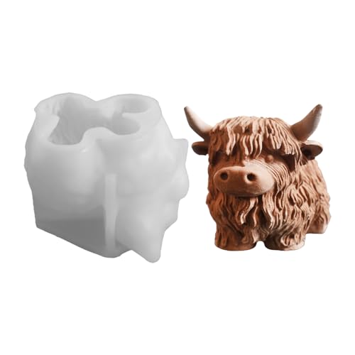 Gmokluytw Kerzenformen | 3D Hochlandkuh Seifenform Silikon,Dekorative Bastelform für Nutztiere Handwerk Schmuck Reise Festtagsdekoration Fans Haushalt von Gmokluytw