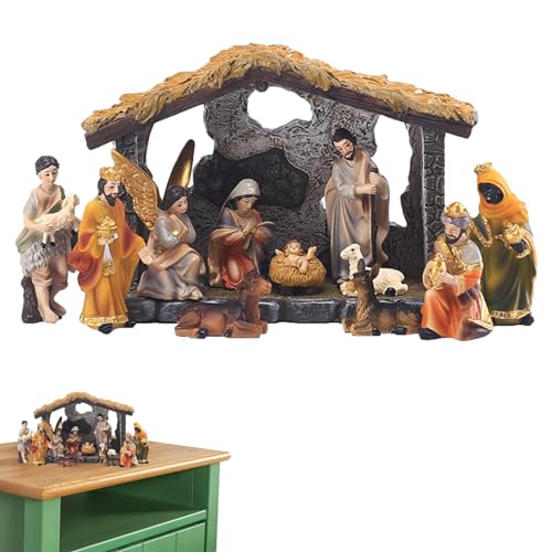 Gmokluytw Krippenset - 12 Teile/Satz Harz Weihnachtsfiguren Krippe Set | Resin Crafts Statue für Home Tabletop Ornaments Weihnachtsszene Dekoration Gmokluytw Krippenset - 12 Teile/Satz Harz Weihnachtsfiguren Krippe Set | Resin Crafts Statue für Home Tabletop Ornaments Weihnachtsszene Dekoration von Gmokluytw