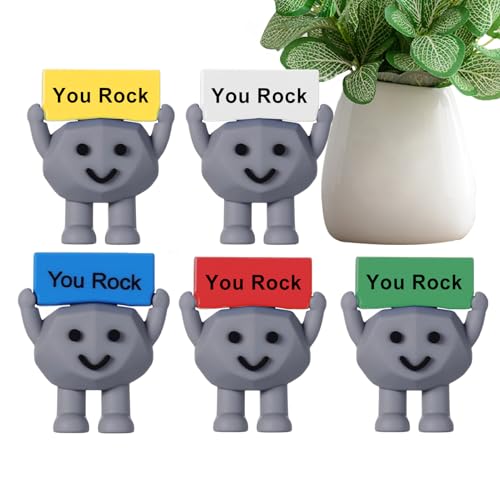Gmokluytw Motivationssteine - Set von 5 Mini -positiven Dekorationen - Inspirierende Geschenke für Mitarbeiter, Lehrer, Begleiter, Büro, Schreibtisch, kreative und lustige Details von Gmokluytw