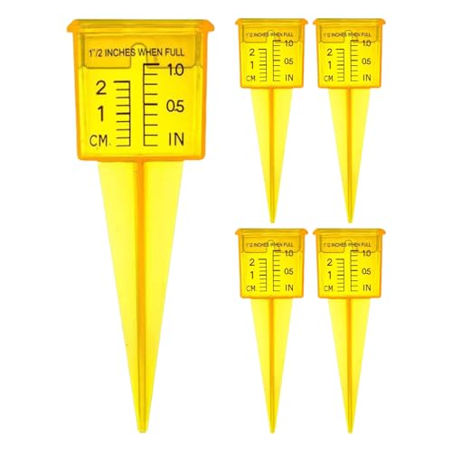 Gmokluytw Pluviometer - transparente Regenmesser für Garten - Set von 5 wiederverwendbaren Niederschlagsschaltern in haltbarer Kunststoff für Bewässerung, Wasser, Rasen, Landwirtschaft, Gewächshaus Gmokluytw Pluviometer - transparente Regenmesser für Garten - Set von 5 wiederverwendbaren Niederschlagsschaltern in haltbarer Kunststoff für Bewässerung, Wasser, Rasen, Landwirtschaft, Gewächshaus von Gmokluytw