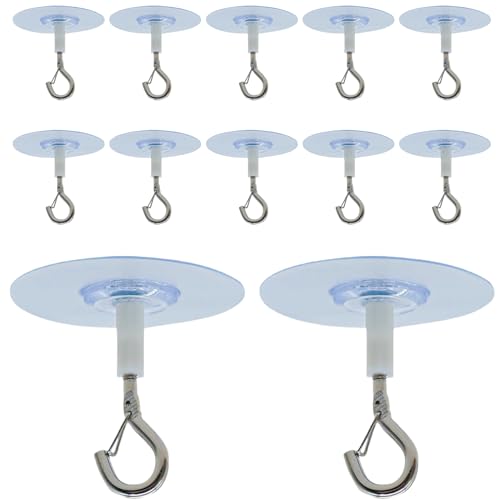 Gmokluytw Selbstklebende Deckenhaken, Deckenhaken zum Aufkleben - 12 Stück Deckenaufhängerhaken - Windspiel-Aufhänger, klebrige Ösenhaken zum Aufhängen von Lichtpflanzen, Deckendekoration Gmokluytw Selbstklebende Deckenhaken, Deckenhaken zum Aufkleben - 12 Stück Deckenaufhängerhaken - Windspiel-Aufhänger, klebrige Ösenhaken zum Aufhängen von Lichtpflanzen, Deckendekoration von Gmokluytw