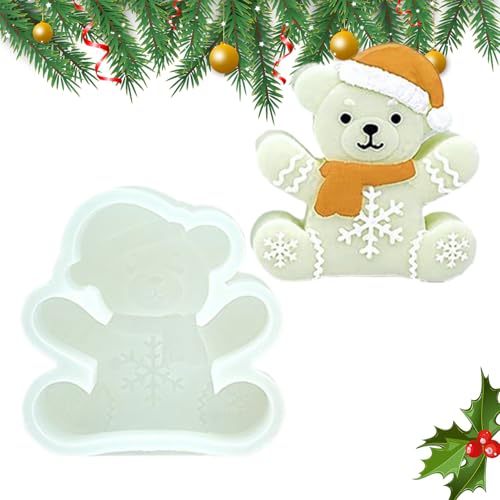 Gmokluytw Silikon Weihnachtsformen - Fondant Bärenform,Einfache Entformung Nicht Klebende Silikonform Handwerkzeuge Zum Backen Seife Kerze Schokolade Cupcake Deko Fondant von Gmokluytw
