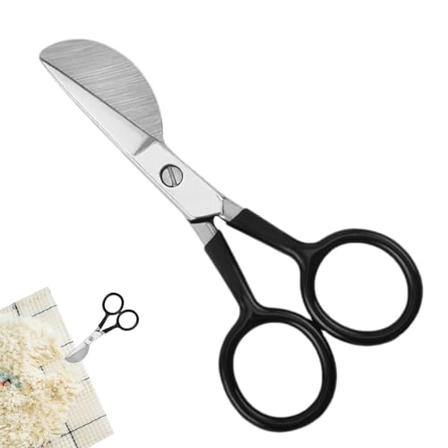 Gmokluytw Teppichschneideschere,4,72 Zoll scharfe Entenschnabel-Scherenklinge aus rostfreiem Stahl | Maschinenstickerei, doppelt gebogene Schere für Applikationen, Teppiche, Nähen, Schneiden von Gmokluytw