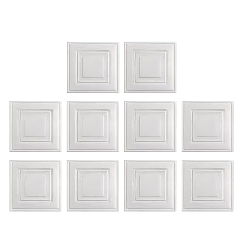 Gmokluytw Wandpaneele Selbstklebend | 10 Stücke Nachgemachte Ziegeloptik-Paneelen | 35x35 cm Wasserdichte Wanddekoration Für Küche Decke Schlafzimmer Wohnzimmer von Gmokluytw