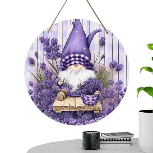 Gmokluytw Wichtel-Willkommensschild | Frühlingswichtel Lavendelblüte Schild 20 cm | Haustür Willkommensschild Türhänger für den Außenbereich Garten Veranda Gmokluytw Wichtel-Willkommensschild | Frühlingswichtel Lavendelblüte Schild 20 cm | Haustür Willkommensschild Türhänger für den Außenbereich Garten Veranda von Gmokluytw