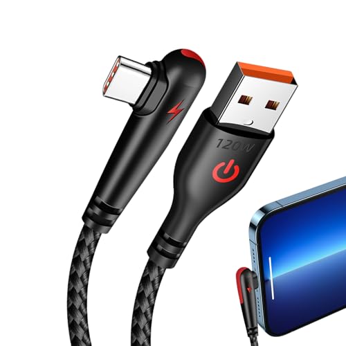 Gmokluytw usb C to-Quick-Ladekabel Typ-C | Geflochtenes Kabel 120W 6a | Magenanschluss für, Smartphones, Tablets, Spiele, Schreibtisch, Auto, reduzierte Räume, tägliche Verwendung von Gmokluytw