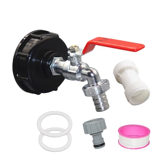IBC-Fasshahn – Wasserbehälterventil – 1/2 & 3/4 Zoll Zapfhahn Mit Kunststoffauslauf – Robuste Zinklegierung Für Garten, Außennutzung & Bewässerungsanlage von Gmokluytw