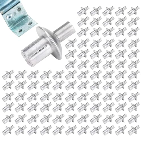 Runde Kopfnieten - Blinde Aluminiumnieten - Percussion Expansion Fixierungen für Metall, Holz, Elektronik, Widerstandslegierung, einfache Installation, Silberfarbe, 50 oder 100 Stück Runde Kopfnieten - Blinde Aluminiumnieten - Percussion Expansion Fixierungen für Metall, Holz, Elektronik, Widerstandslegierung, einfache Installation, Silberfarbe, 50 oder 100 Stück von Gmokluytw