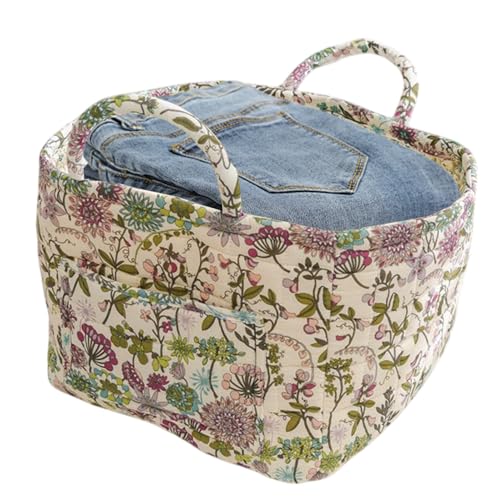 Stoffspeicherkorb - Bohemian Waundry Hamper - Faltbarer Baumwoll -Organizer Mülleimer Mit Griffen - Dekorative Tragbare Tasche Für Kleidung, Spielzeug, Bücher, Bad, Schlafzimmer, Wohnheim, Eingang, Wo Stoffspeicherkorb - Bohemian Waundry Hamper - Faltbarer Baumwoll -Organizer Mülleimer Mit Griffen - Dekorative Tragbare Tasche Für Kleidung, Spielzeug, Bücher, Bad, Schlafzimmer, Wohnheim, Eingang, Wo von Gmokluytw