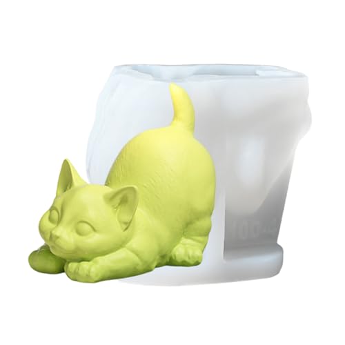 Tierkerzenform - 3D -Chat -Hund Silikonform | Machen Sie Candle Welpen Chaton | Kreative Schimmelpilzdekoration Kerze | Aromatherapie Candle | Hilfshaushandwerk Accessoire von Gmokluytw