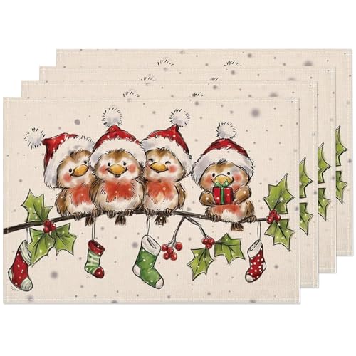 Gmphix Platzset Weihnachten, 4er Set Tischsets Weihnachten, 30x45 cm Platzsets Abwaschbar, Leinen Weihnachts Tischset Für Party und Tisch Weihnachtsdeko Gmphix Platzset Weihnachten, 4er Set Tischsets Weihnachten, 30x45 cm Platzsets Abwaschbar, Leinen Weihnachts Tischset Für Party und Tisch Weihnachtsdeko von Gmphix