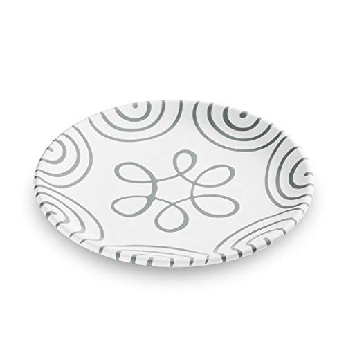 GMUNDNER KERAMIK Dessertteller, Durchmesser: 20 cm, Graugeflammt, handgemachte Keramik aus Österreich von GMUNDNER KERAMIK