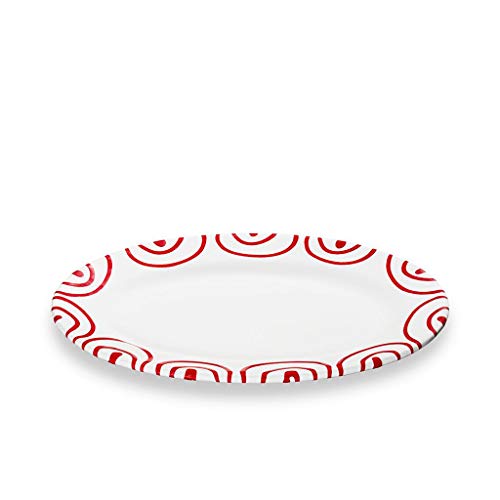 GMUNDNER KERAMIK Platte oval/Fahne Gourmet Grösse: l= 21 cm x b= 14 cm x h= 2.1 cm Rotgeflammt Geschirr, handgemacht in Österreich von GMUNDNER KERAMIK