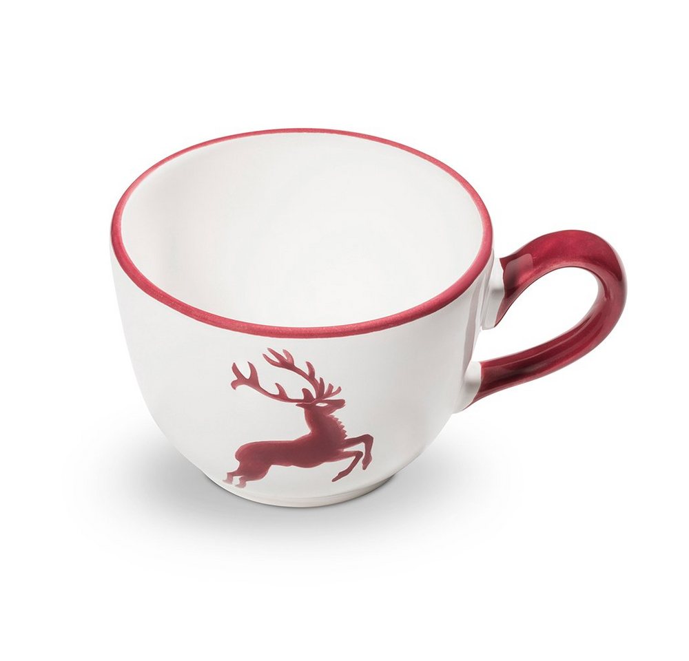 Gmundner Keramik Tasse Gmundner Keramik Kaffeetasse Cup 0,19l Hirsch, * Glasierte Keramik * natürliche Rohstoffe und nachhaltige Produktion * Handgemacht in Österreich seit 1492 * Jedes Teil ist ein Unikat Du hast Dich in der Vergangenheit bereits für einen roten Hirschen entschieden? Achten auf die Stempelfarbe auf der Bodenunterseite, die gibt dir die Sicherheit um welchen roten Hirschen es sich handelt: * Stempelfarbe rot = Rubinroter Hirsch (kräftiges leuchtendes Rot, wie Rotgeflammt) * Stempelfarbe schwarz = Bordeauxroter Hirsch (leicht ins violett übergehender Farbton, Weinrot) von Gmundner Keramik