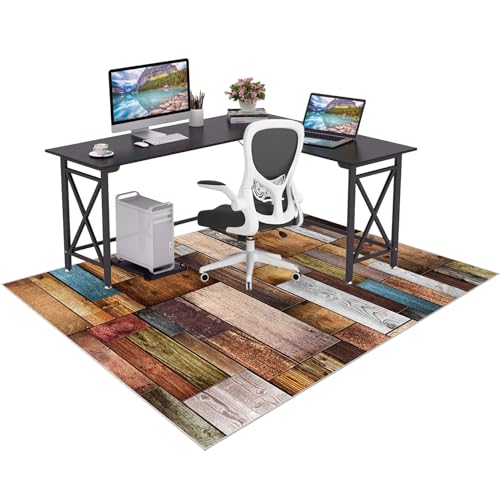 Bodenschutzmatte Teppich Bürostuhl Unterlage Rutschfest Stuhlunterlage Gaming Stuhlmatten Rechteckig Schutzmatte Boden Schreibtischstuhl Unterlage für Parkett Laminat Hartböden Büromatte 180 x 200 cm von GmyoieqI